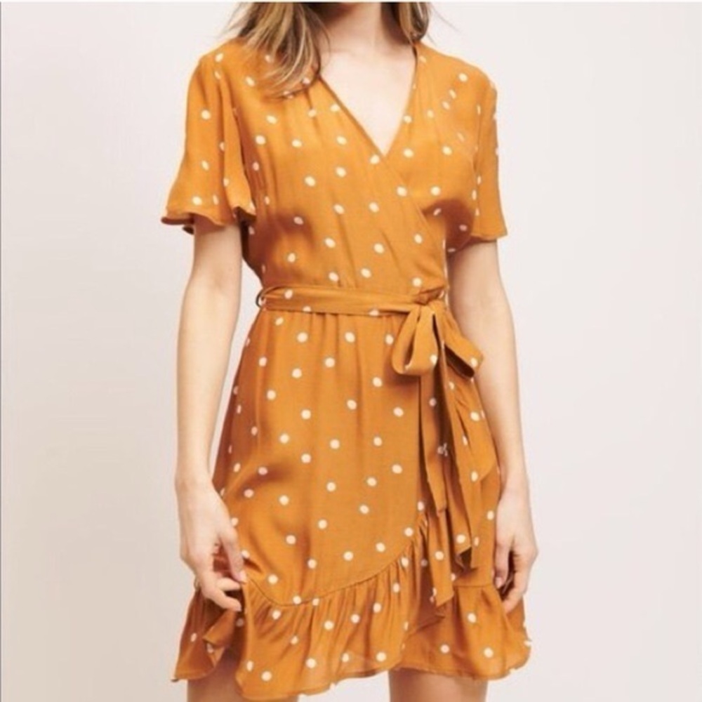 Dynamite Orange Polkadot Dress